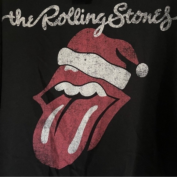 nwt The Rolling Stones Santa Hat Crop Sweatshirt Size XXL - Picture 2 of 7
